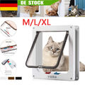 Katzenklappe 4-Wege S/M/L/XL mit Tunnel Haustiertür Katzentür Hundeklappe Weiß