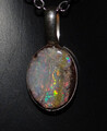 Farbenfroher kleiner Boulderopal Anhänger Australien in 925 Silber gefasst