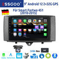 Autoradio Android 12 CarPlay GPS Navi BT Für Mercedes Benz Smart Fortwo DAB+ Kam