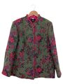 MADELEINE Damen Jacke Gr. 46 Grün-Rosa Muster Elegant