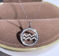 Halskette  Sternzeichen Anhänger Silber 925 Damen Zirkon, Sterling Frauen