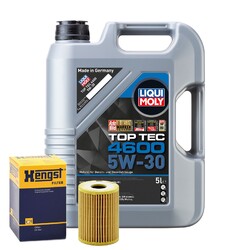 Motoröl 5W30 LIQUI MOLY Top Tec 4600 5L+HENGST Ölfilter