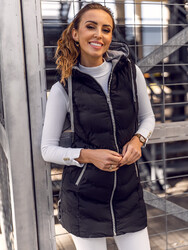 Sportweste Weste Bodywarmer Steppweste Lang Kapuze Freizeit Damen BOLF Ärmellos