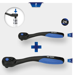 Umschaltknarren-Satz, 2-tlg, 1/4", 1/2" - Brilliant Tools BT023002