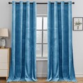 Gardinen Samt 2er Set 140×280cm Thermovorhang Kälteschutz Mit Ösen Vorhang Bl...