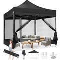Pavillon Pavillion 3x3m Gartenpavillon Pop Up Faltbar mit 4 Seitenteilen Mesh !#