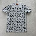 T-Shirt Run & Fly Dinosaurierdruck Damen L Large weiß Made in England siehe Maß