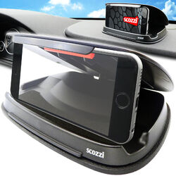 SCOZZI Handyhalterung Auto Armaturenbrett KFZ Smartphone Navi Halter Universal ✅✅✅ UNAUFFÄLLIG DURCH DESIGN IM ARMATURENBRETT-LOOK ✅✅✅