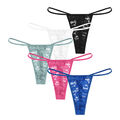 5 Stück Damen Unterwäsche Sexy G-String Mini Tanga Slips Spitze Höschen Dessous