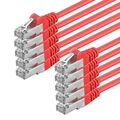 10 Stück 0,25m CAT.5e Kabel F/UTP Patchkabel rot Netzwerkkabel RJ45 LAN DSL 10x