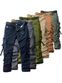 Herren Cargo Hose 100% Baumwolle Arbeitshose Tactical Combat Outdoor Wanderhose