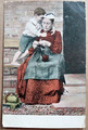VINTAGE EDWARDIAN POSTKARTE 1905 Mutter Haustier