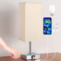 Kakanuo Nachttischlampe Touch Dimmbar Mit USB A+Typ-C-Anschlüssen, Led-Birne Ink