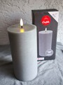 Candela Echtwachskerze in der Farbe grau ca. 20 cm Höhe ohne Timer 