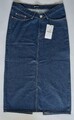 Neu Zara V Bund Rock Maxirock Jeansrock Gr. L mit Schlitz Dark Denim Dunkelblau 