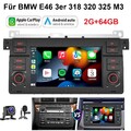 Autoradio Für BMW E46 3er 318 320 325 M3 Carplay Android 14 GPS Navi mit Kamera