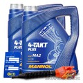 MANNOL 2x 4 L LITER 4-TAKT PLUS MOTORÖL MOTOREN-ÖL MOTOR-ÖL 50549209