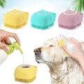 4-Farben Silikon Haustier-Massage-Badebürste & Shampoo-Spender für Hunde Katzen%