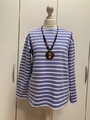 modAs bretonisches Damen Shirt Langarm 100% Baumwolle bleu-weiß gestr. 40 42 44
