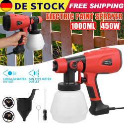 1000ML Farbsprühsystem Set Elektrische Wandfarbe Farbsprühgerät Spritzpistole EU