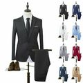 гHerren Slim-Fit 2tlg/set Anzüg Herrenanzug Sakkohose fürhochzeit Büro BusinessЗ