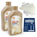 2 Liter original Shell Helix Ultra ECT C2/C3 0W30 Motoröl Porsche C30 API SN SET