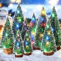 Künstlicher kleiner Mini-Weihnachtsbaum aus Kiefernholz mit LED-Beleuchtung U0B2