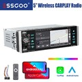 5" Autoradio 1 DIN Kabelloses Carplay/Android Auto Bluetooth IPS USB AUX SD FM