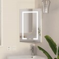 Eck-Badezimmerspiegelschrank mit LED-Beleuchtung 40 x 60 cm Dimmbar Beleuchtet