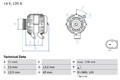 Lichtmaschine Generator für Ford B-Max C-Max II 2012-2018 Bosch 0986082220