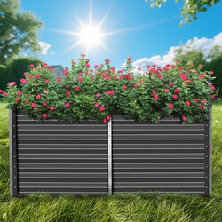 Hochbeet Metall verzinkter Stahl Gemüsebeet Pflanzbeet Garten 160 x 80 x 77 cm