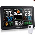 Kalawen Wetterstation mit Außensensor Innen und Außen 9-IN-1 Wireless Digital W