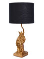 Tischleuchte Löwenfigur Schwarz Gold Nachttischlampe Löwe 50 cm Lampe Skulptur