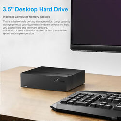 UnionSine 10TB Desktop HDD Externe Festplatte Multimedia Memory Center USB C 3.2
