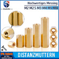 Distanzmuttern M2 M2,5 M3 Bis M6 Verbindungsmuttern Messing Sechskant Langmutter