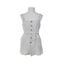 Mango, Jumpsuit, Größe: S, Weiß/Schwarz, Gepunktet, Damen #9vm