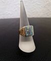 Echt Silber Siegelring mit Abalone aus 925 Silber Mother of Pearl Vintage RG 54
