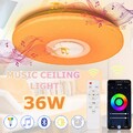 LED Deckenleuchte Bluetooth Musik 36W Sternenhimmel RGB Panellampe Rund