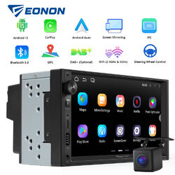CAM+Doppel Din 7" IPS Android 13 Autoradio GPS Navi Navigation Apple CarPlay DAB