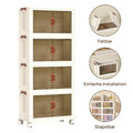 4x 42L Aufbewahrungsbox Lagerbox Faltbar Stapelbox transparent mit Deckel Rädern
