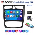 4+64G Android13 9" Autoradio Carplay Für Mercedes Benz C-Klasse W203 GPS NAVI BT
