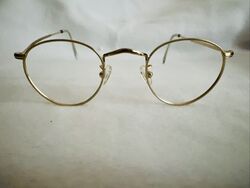 Vintage Farbe Gold Brille Panto