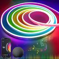 Neon LED Strip Streifen RGB Flex Schlauch diffus Lichtband Wifi APP 5M Dimmbar