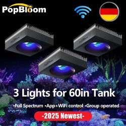 PopBloom 3Stk RL90 aquariumbeleuchtung meerwasser led vollspektrum reef coral
