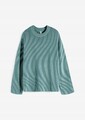 Strickpullover mit Wellenmuster Gr. 32/34 Graugrün Damen Sweater Neu*