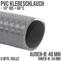 PVC Klebeschlauch Flexschlauch Schwimmbadschlauch Flex Teich 40 x 34 mm - 5 m
