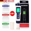 5in1 PH Wert Wasser Messgerät Digital Messer Tester Aquarium Pool Prüfer pH 0-14