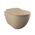 Creavit Cappuccino Matt Wandgehängt Randlose Pfanne WC WC WC Soft Close Sitzbecken