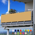 Balkon Sichtschutz Balkonbespannung Wasserdicht Winddicht UV-Schutz Khaki Neu