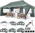 Pavillon 3x6 Wasserdicht Stabil Winterfest, Faltbar Partyzelt mit Seitenwänden/